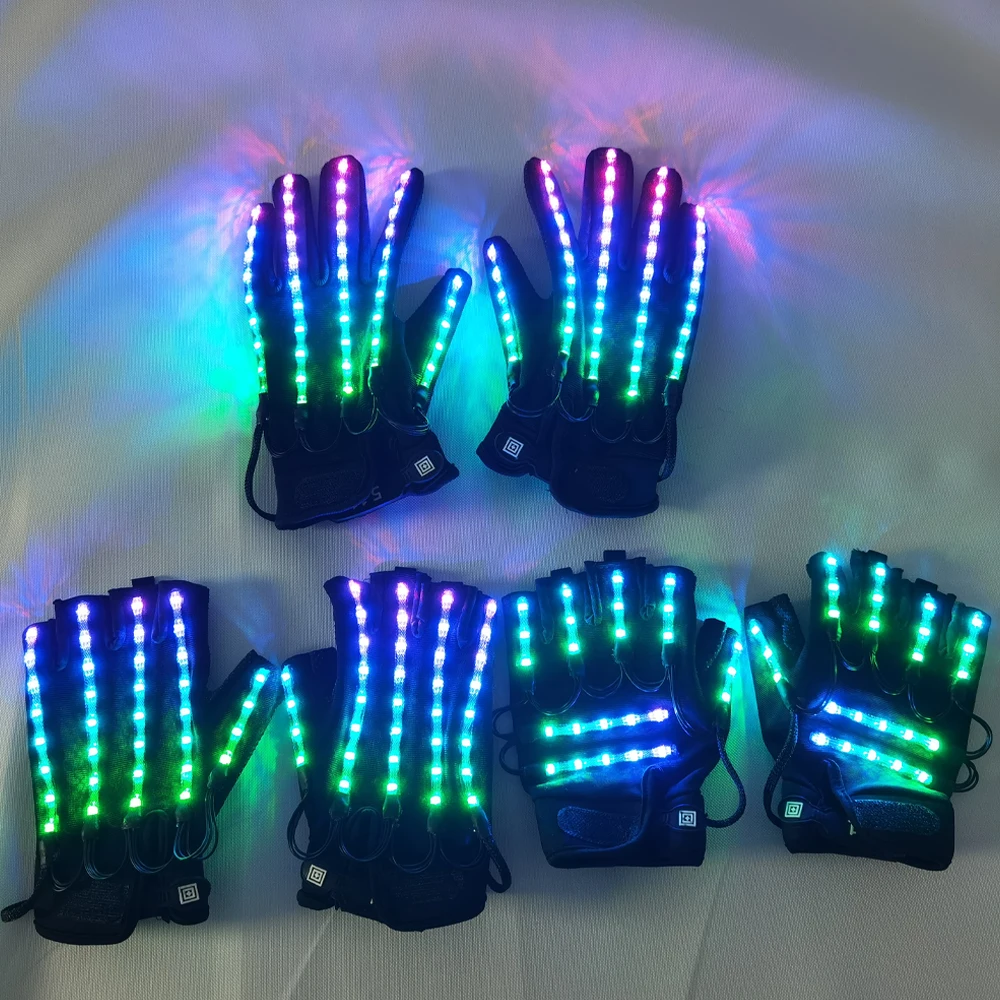 LED Gloves Luminous Flower Finger Light Gloves Party Supplies Dancing Club Props Stage LED Glove LED luminous Costumes