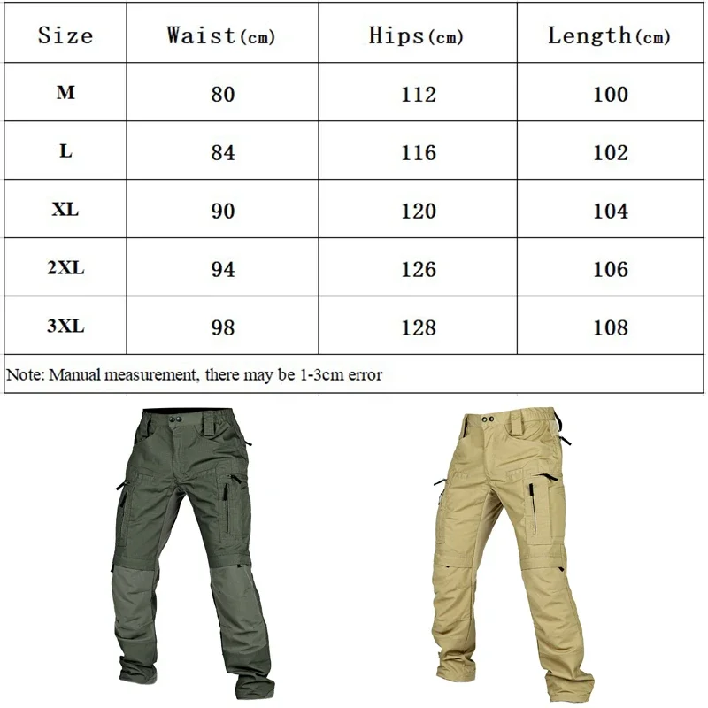 New Autumn Tactical Cargo Pants Wear Resistant Men Pants  Multiple Pockets Military Tactical Long Trousers Outdoor Hiking