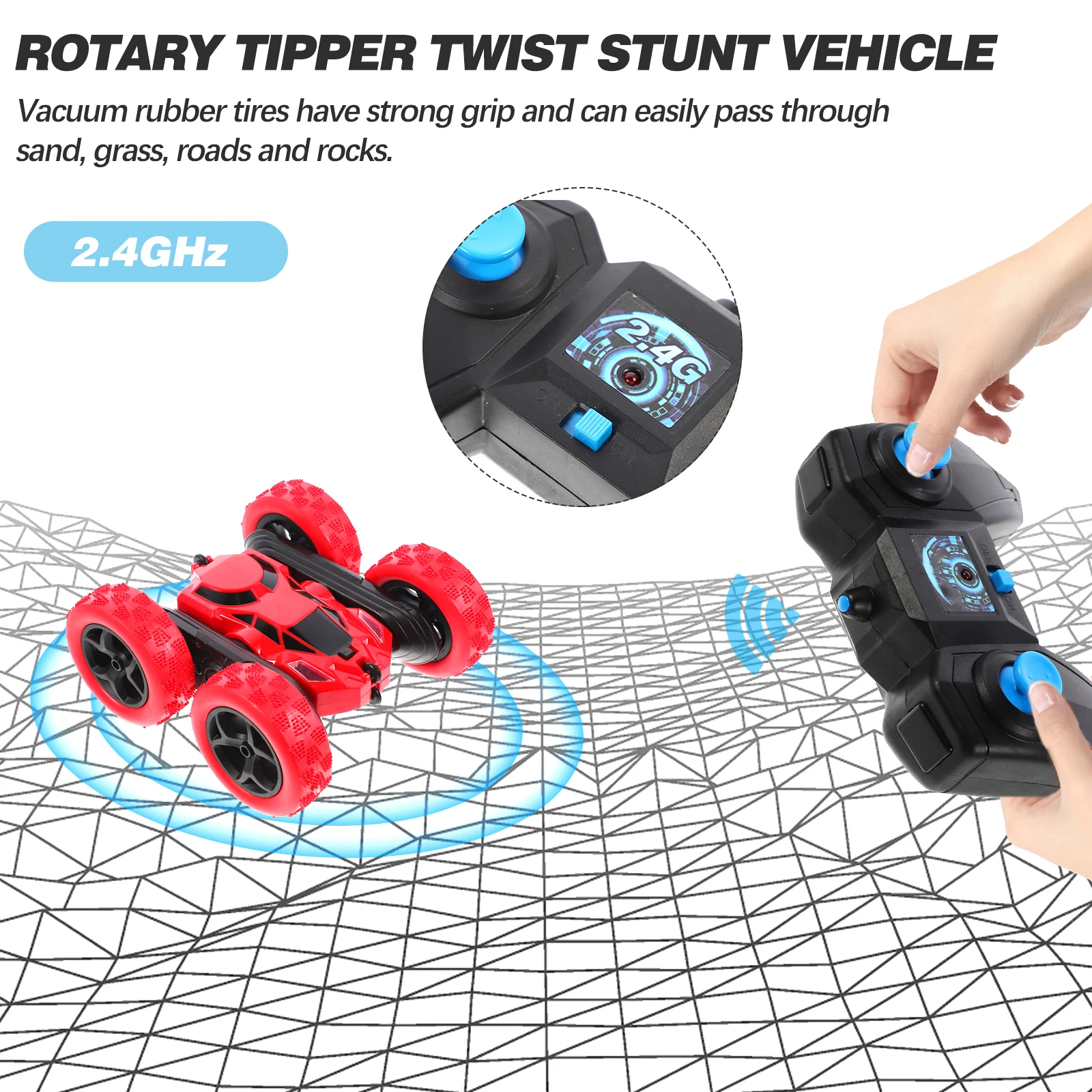 Voiture de cascade Rc Double face créative, Rotation à 360 degrés, rotation avant et arrière, véhicule tout-terrain gauche droite pour enfants