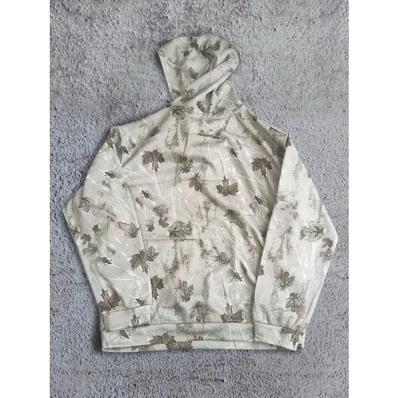 Maple Leaf Printing Hoodies Tie Dye Women Street Pullover Loose Autumn American Style Hoooded Sweatershirt Female Clothing