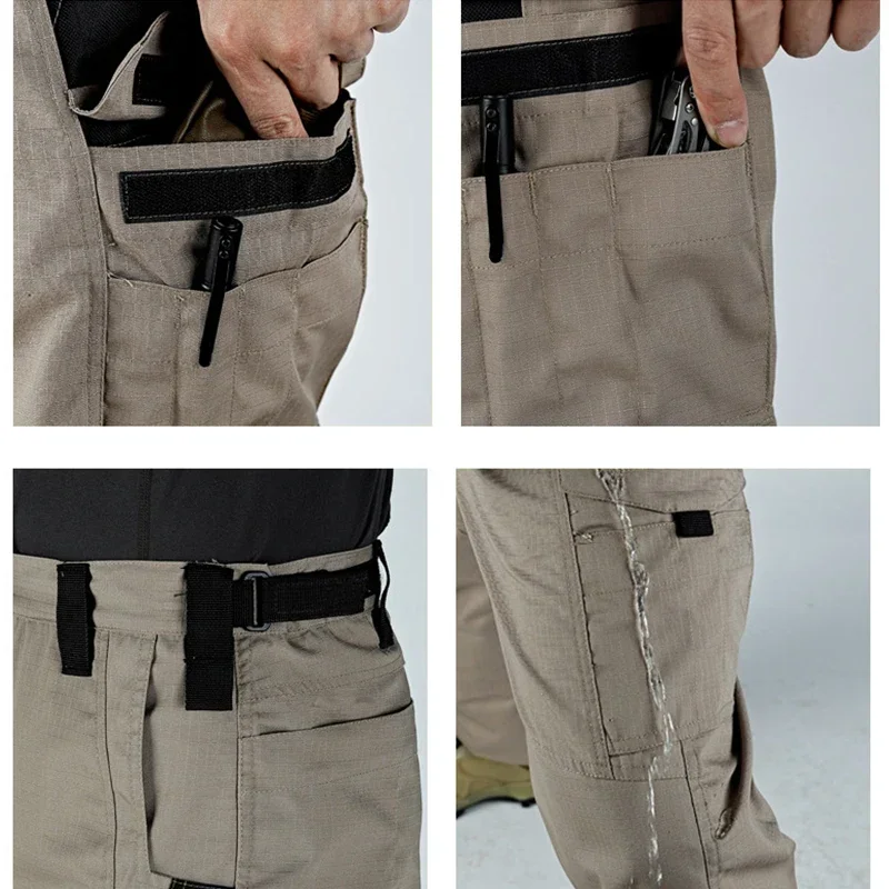 Pantalon de pêche léger pour hommes, vêtements de randonnée en plein air, poches militaires à séchage rapide, pantalon cargo, vêtements de travail décontractés, degré, fjmen