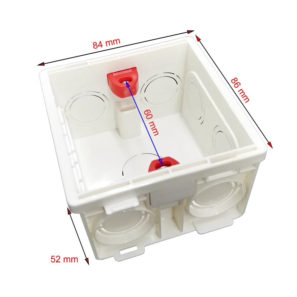 86 | 146 Type Cassette White, Electrical Switch Socket Junction Box, Adjustable Mounting Back Box, Internal Wall Mount Dark Box