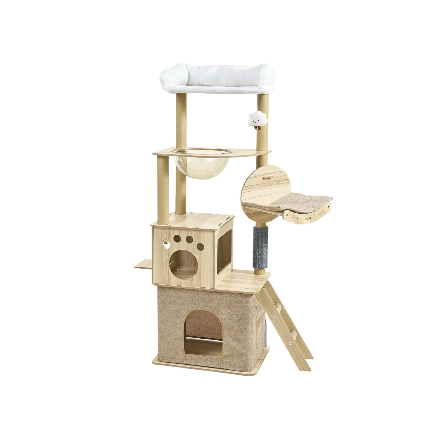 Cat climbing frame, cat nest integrated small apartment space capsule jumping platform home tree toy