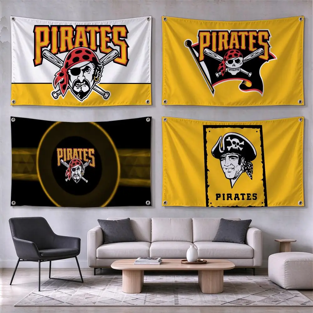 Pittsburgh Pirates Baseball Team Flags Wall Hanging for Outdoor Camping, Family Celebrations & Garden Home Decor Gift