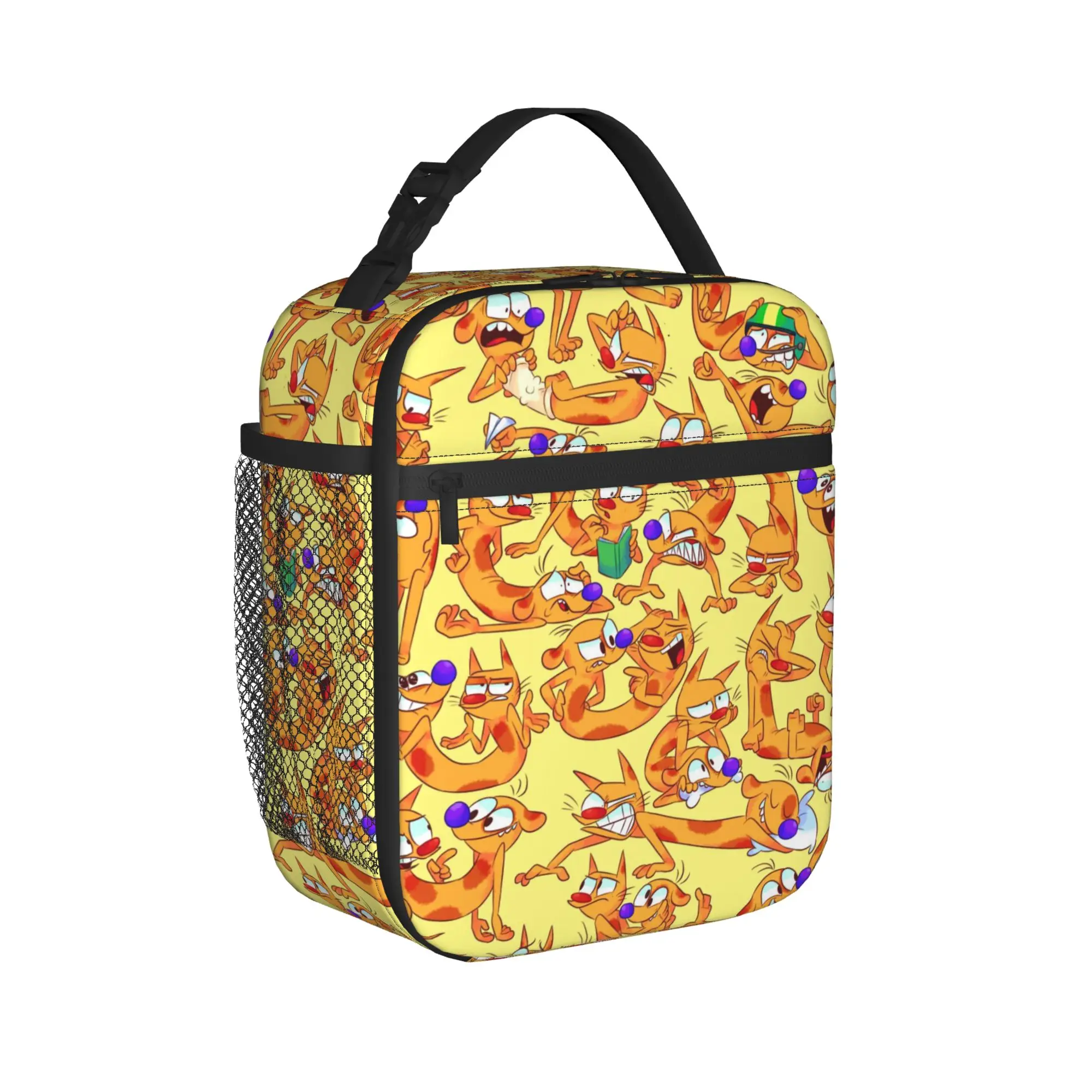  Duo Rucksack Ren & Stimpy  Merch Insulated Lunch Bag For Outdoor  Food Storage Bag Reusable Cooler Thermal Bento Box