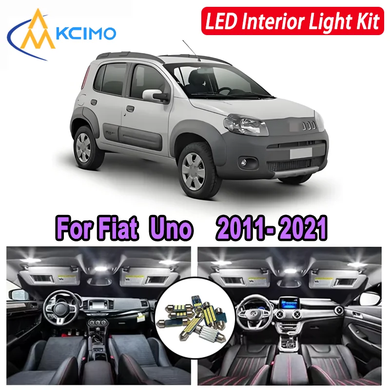 

Для Fiat Uno 2011-2015 2016 2017 2018 2019 2020 2021 Премиум Яркий светодиодный внутренний купол Карта багажника Комплект автомобильных светодиодных ламп Canbus