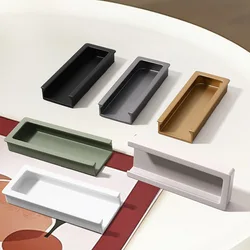 Zinc Alloy Hidden Hidden Drawer Pull Modern Concealed Closet Drawer Handles Kitchen Sliding Door Knob Invisible Furniture Pull