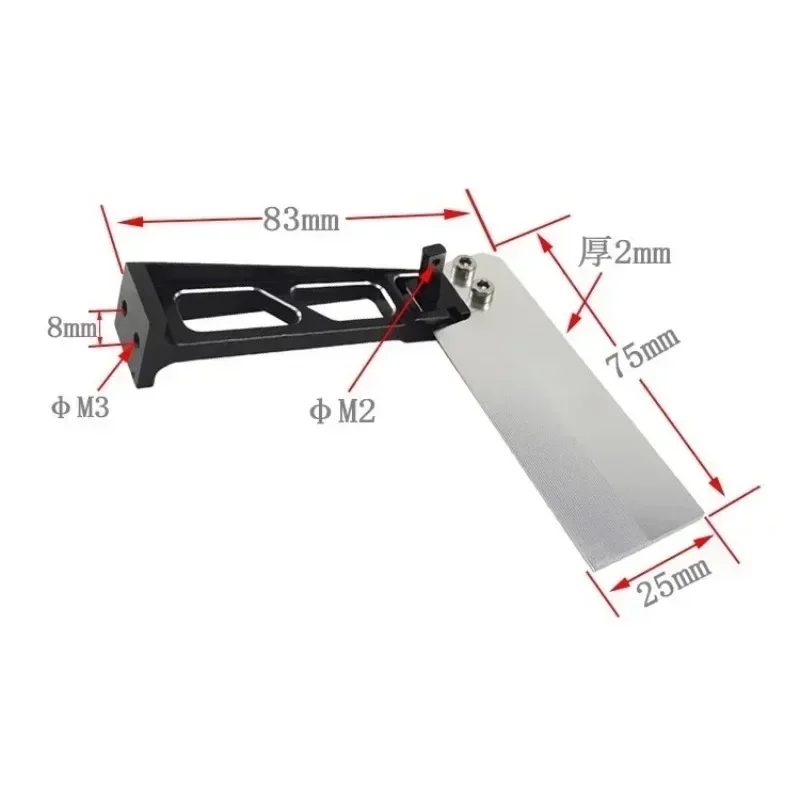 Timón CNC de baja resistencia de 75mm y 2mm de espesor para Mini-MONO RC, piezas de mejora de barco de carreras