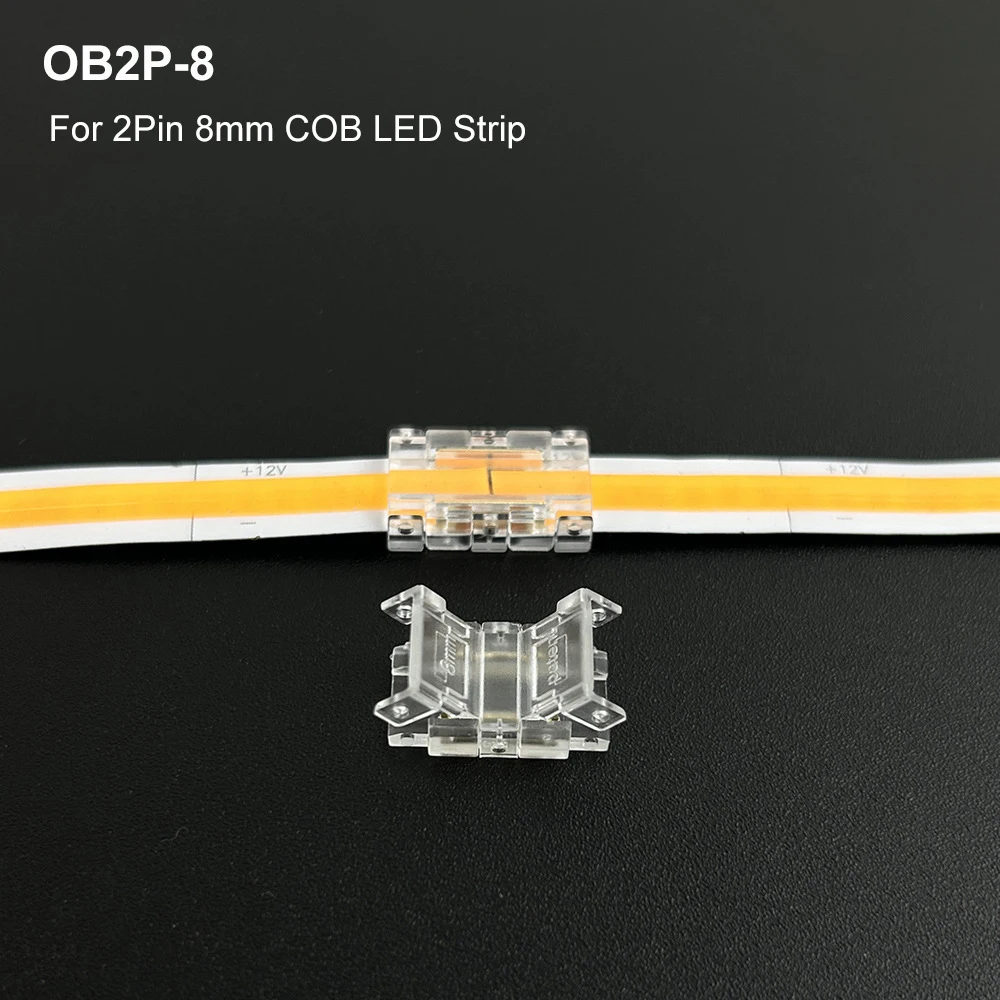 COB LED-Lichtstreifen Transparenter Lötfreier Hutverbinder L-förmige Kristallschnalle Geeignet für 5mm 8mm 10mm 2PIN 3PIN 4PIN – Detail 5