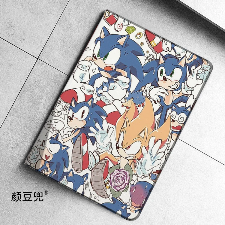 Soni le hérisson Anime film étui pour iPad 10.2 7th 8th 10th Air 4 5 Mini 5 6 étui de luxe en Silicone pour iPad Pro11 12.9 en 2023
