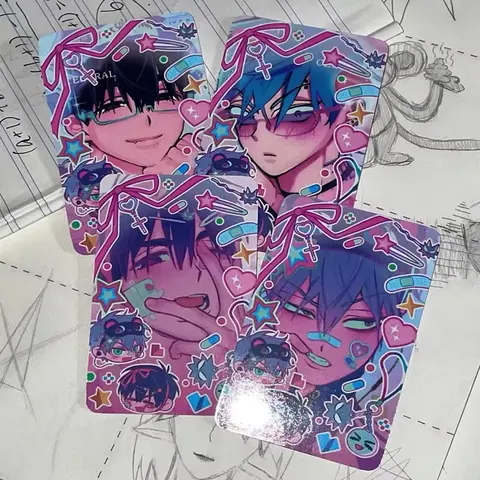 4pcs/Set Alien Stage Anime 3inch Till Ivan Small Card Photo Cards for Girls Friends Gift DIY Postcard Bookmark Anime Accessories