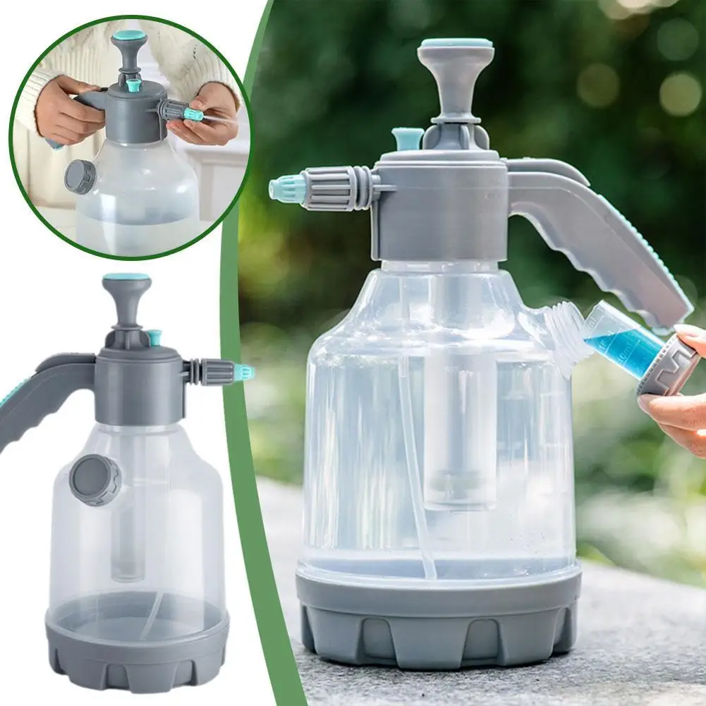 Garden 3L Pressure Spray Bottle Pneumatic Watering Gardening Home Kettle Adjustable Flower Transparent Water Plant Tool Can W7J2