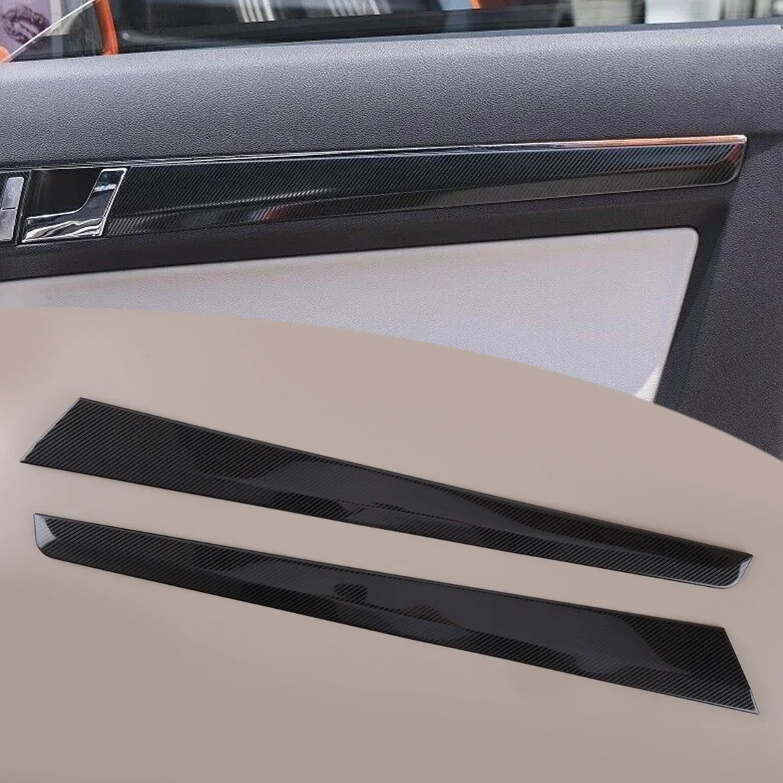 

1 пара накладок на дверную панель из углеродного волокна, нержавеющая сталь, подходит для Mercedes Benz E Class Coupe W207 C207 2010 2011-2013