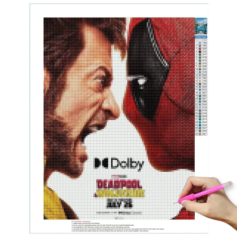 Marvel Deadpool e Wolverine 5D Kit De Pintura De Diamante, Superhero Bordado De Diamante, Mosaico Completo, Pintura Decorativa DIY