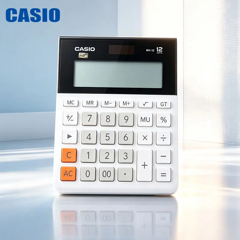 Calcolatrice Casio MH-12/DH-14/fx-82ES/MX-12B/DX-12B con lunga durata in standby, report finanziari da studio, funzionamento continuo stabile