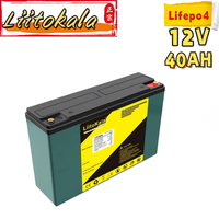 LiitoKala 1-2PCS 12V 40Ah LiFePo4 Battery for Kid Scooters Boat Motor vehicle