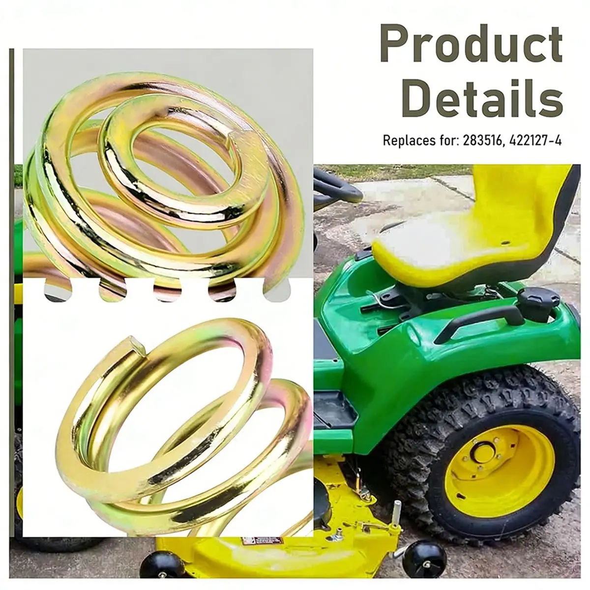 

Пружина сиденья CNIM 283516 и колпачок 422127-4 для косилок Gra-Shopper, John Deere, Cub Cadet ZT1