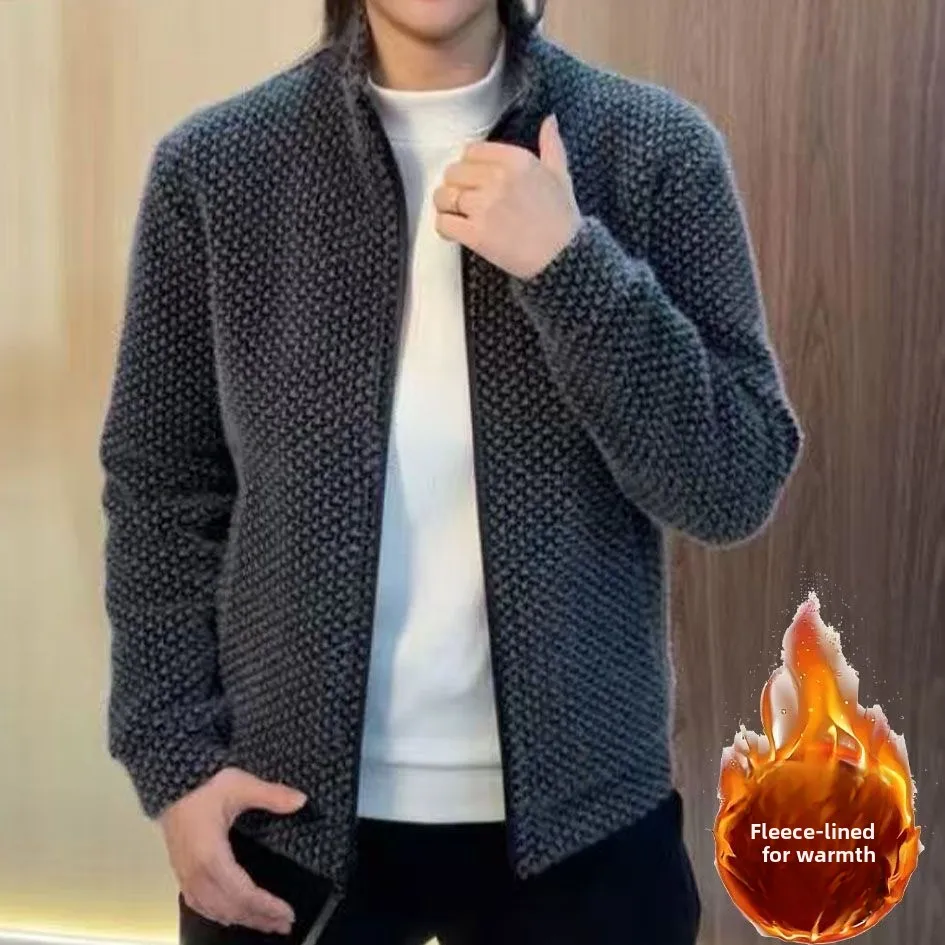 

Faionable Fce Lined Long Sve воротник-стойка Jaet Мужская роскошная модная верхняя одежда Зимняя теплая повседневная одежда из полиэстера на молнии