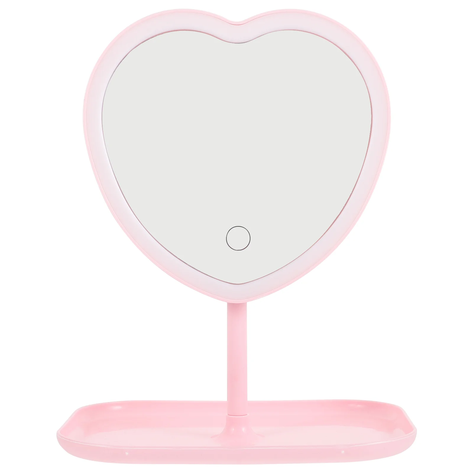 Desktop Love Mirror Beauty Makeup USB Rechargeable LED Light ( ) Lighted with Base Abs for