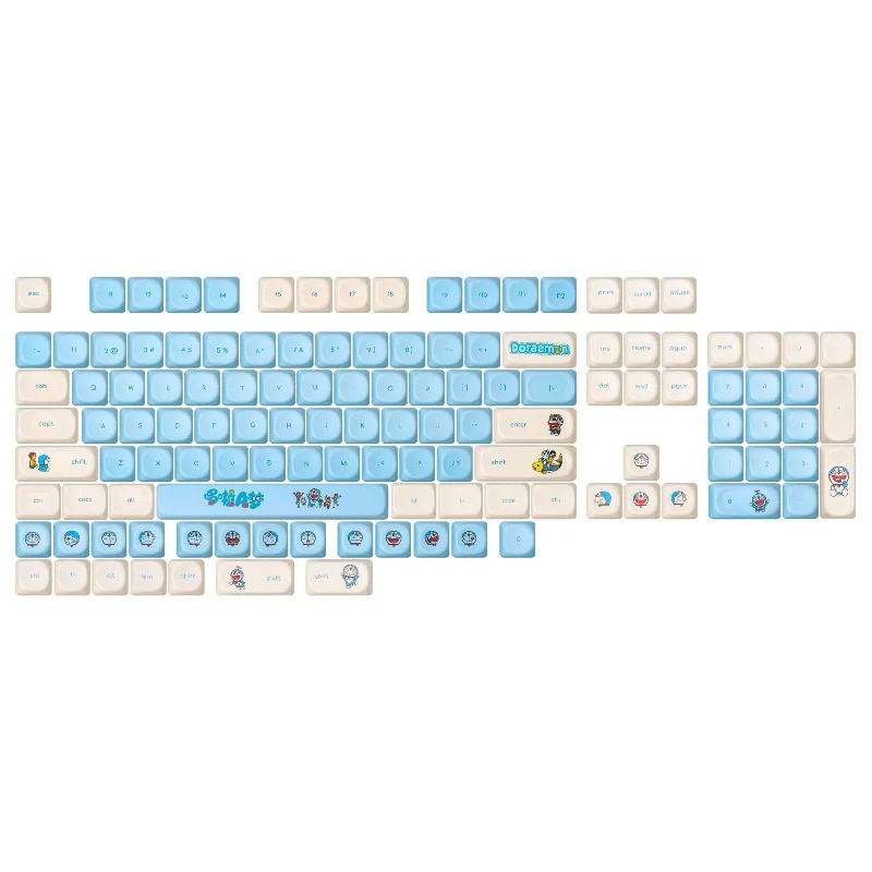 New Doraemon exquisite key cap high color value creative cartoon cute sublimation cross shaft mechanical keyboard decorative cap