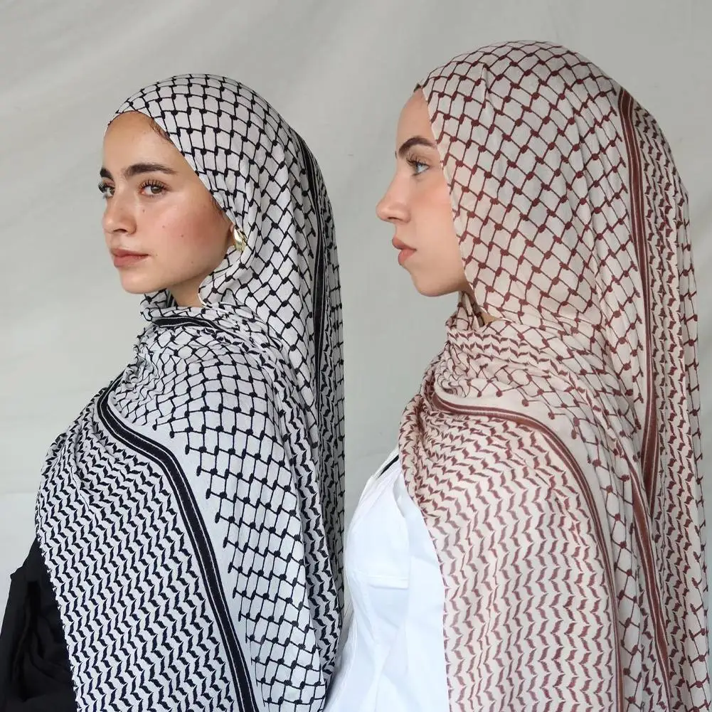 Grandi dimensioni kufiyeh stampe Hijab sciarpa di cotone traspirante morbido lungo moda sciarpe in avanti foulard Hijab musulmano scialle Ramadan