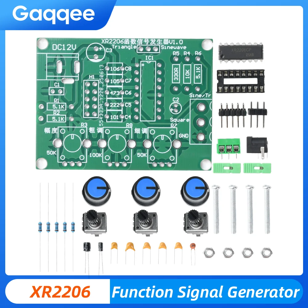 

New Upgrade XR2206 Function Signal Generator DIY Kit High Precision Sine Triangle Square Wave 1Hz-1MHz Frequency Generators