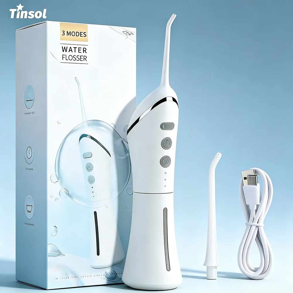 TINSOL Electric Water Flosser, High-Pressure Water Jet Flosser, Electric Toothbrush, USB Charging, Gum Care, Jet Dental Cleaner