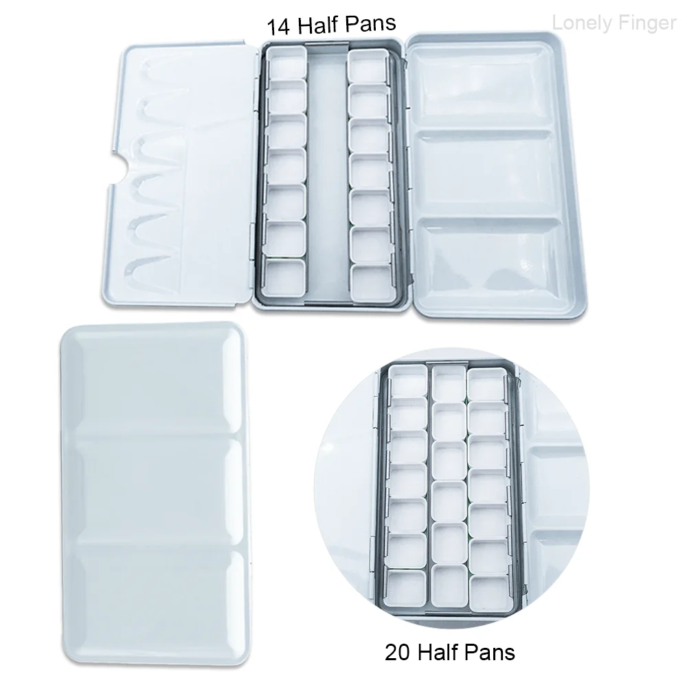 Rounded Corner Grid Watercolor Tin Box,Reusable Iron Material, Portable Leak-Proof Design, Suitable for Nature-Inspired Art Proj