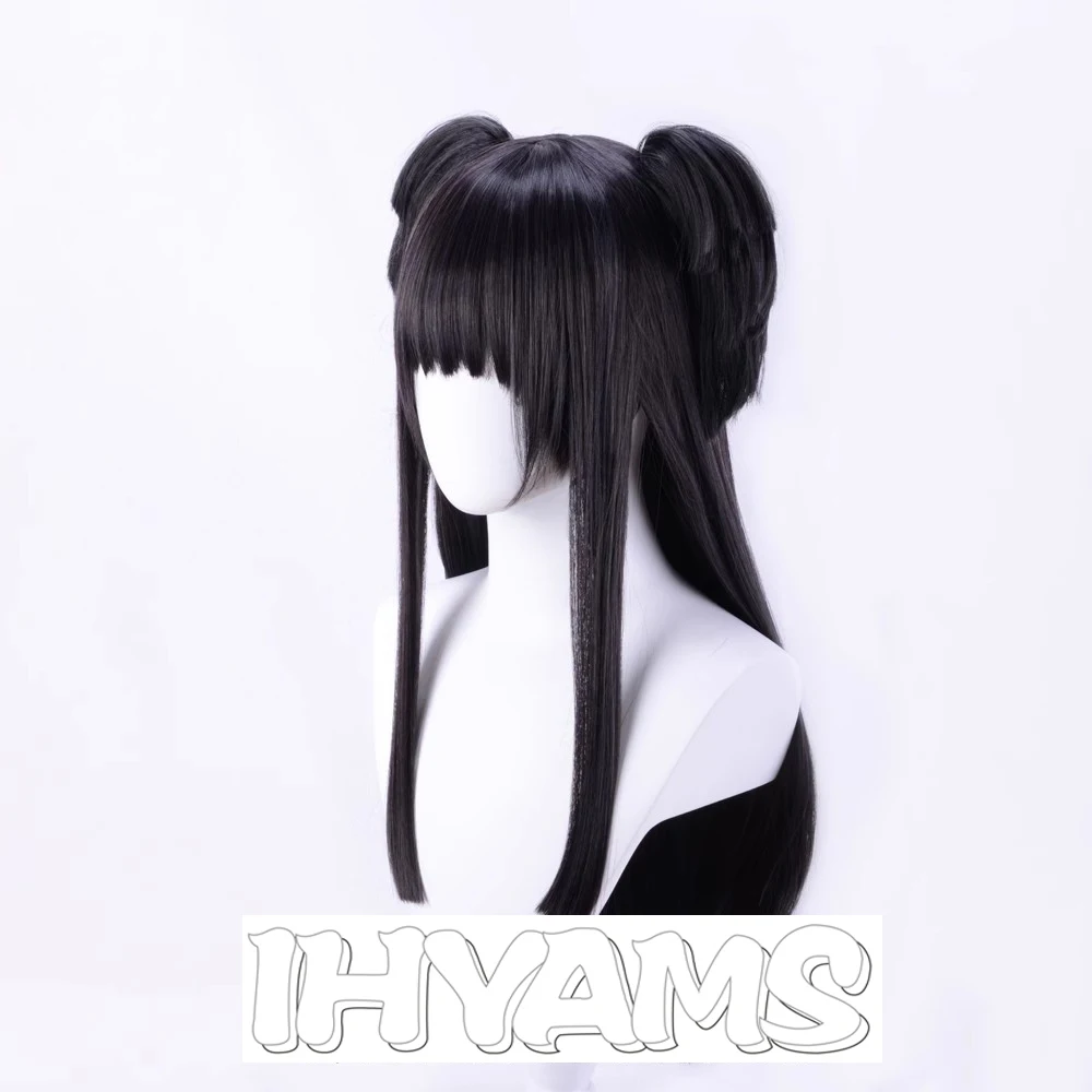 Mayuzumi Fuyuko Black Grey Mixed Cosplay Wigs High Temperature Synthetic Hair + Wig Cap