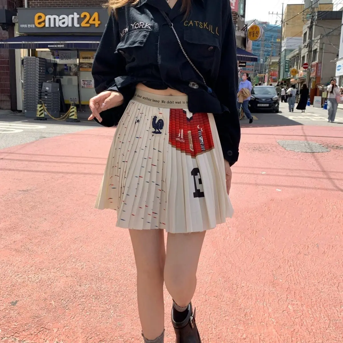 

Белая плиссированная юбка с жаккардовым поясом Balletcore, эластичная юбка миди с высокой талией, балетная 2022, эстетичная модная юбка Dreamcore