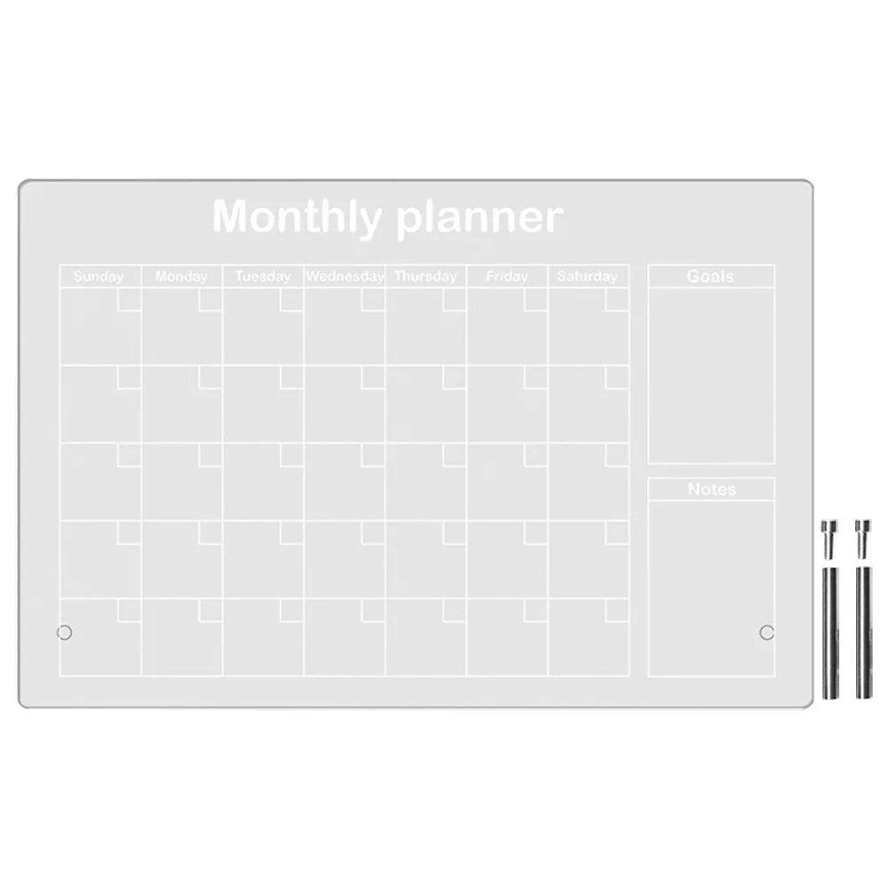 Imagem -05 - Acrílico Transparente Escrita Board Meal Planner Dry Apagar Whiteboard Memo Multi-function com Caneta