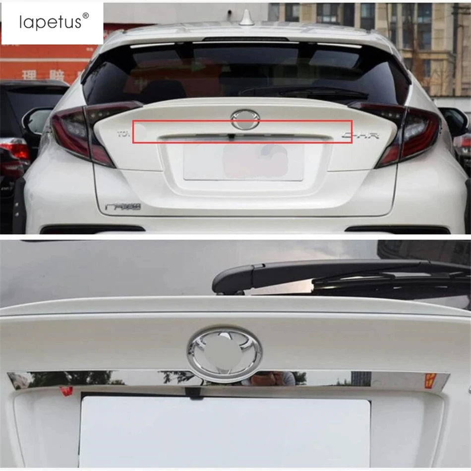 Car Rear Trunk Tail Gate Back Door Strip Decoration Cover Trim Fit For Toyota C-HR CHR 2016 - 2022 Stainless Steel Accessories