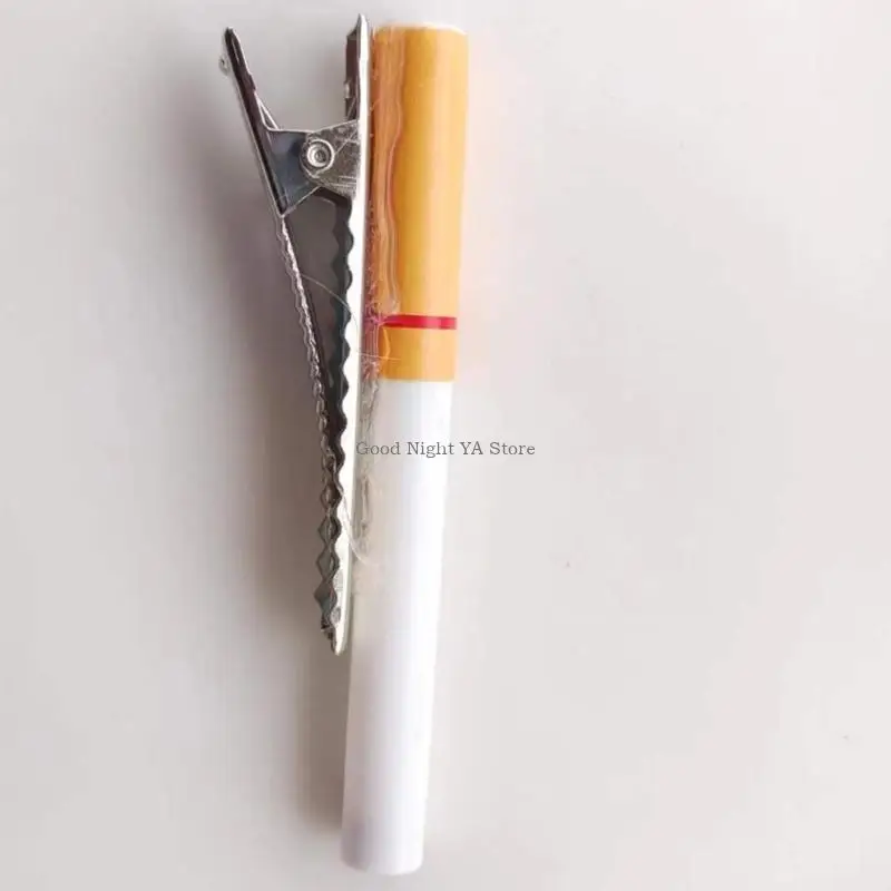 2X Jepit Rambut Rokok Palsu Lucu untuk Pesta Set Jepit Rambut Realistis Pernyataan Mode