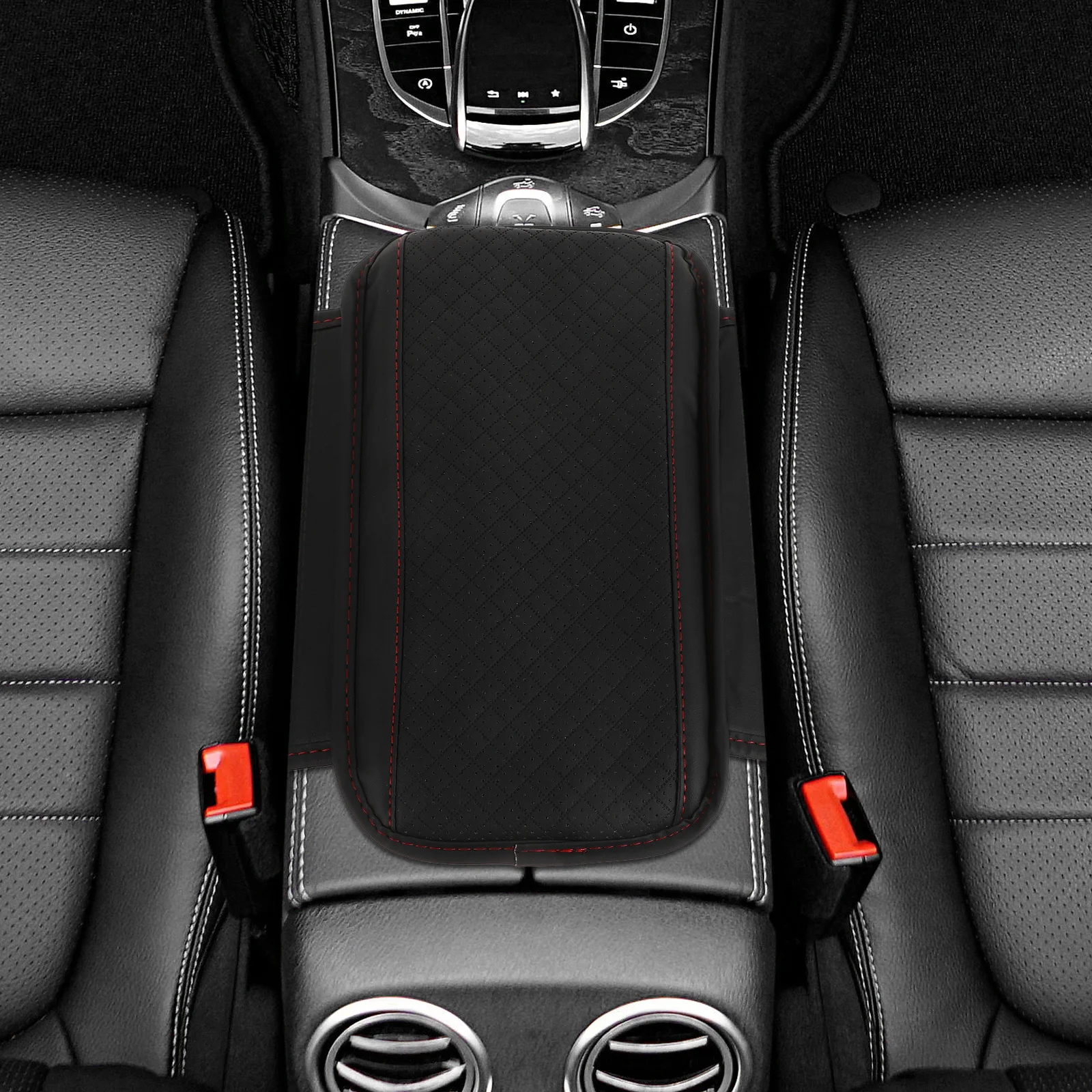 

Adjustable Car Armrest Box Mat Center Console Pad Storage Holder Breathable Artificial Comfortable Organizer Tidy Suv