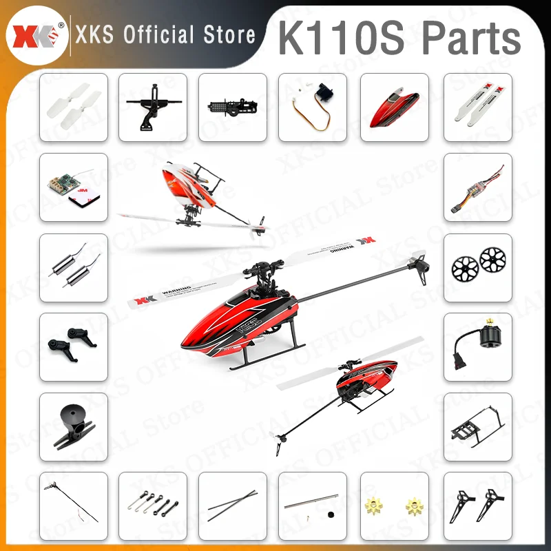 

Wltoys XKS K110S K110 RC Helicopter Accessories Servo Blade Gear Motor Rotor Head Tail Canopy ESC Board for K110S Upgrade Parts