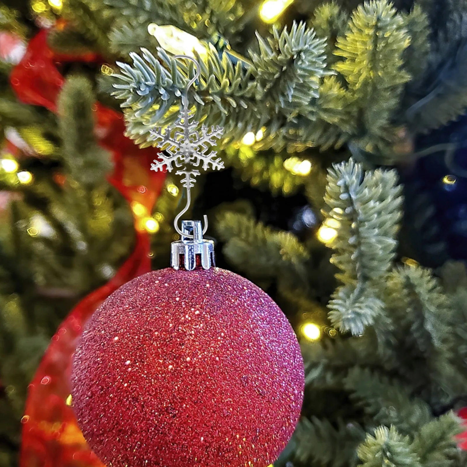 

10Pcs Christmas Snowflake Hooks Sturdy Metal Stocking Holders for Mantel Fireplace Xmas Decorations Home Holiday Display