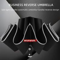 Automatic Umbrella with Reflective Stripe Reverse Led Light 10 Ribs 3-folding Umbrella For haval f7 h6 f7x h2 h3 h5 h7 h8 h9 m4