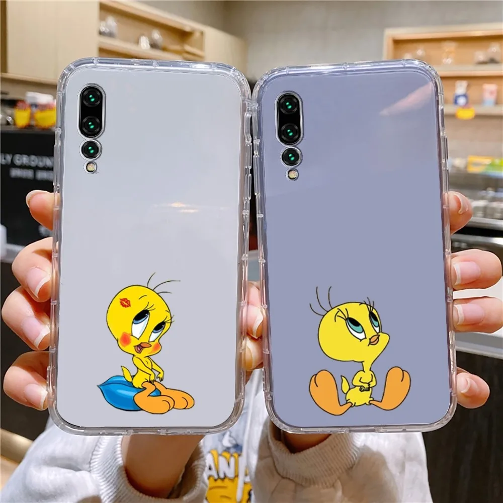 Милый чехол для телефона T-tweety Bird Caroon для Xiaomi 11, Redmi Note 11 5G 8T, 9A, 9, 10T, Note8Pro, Note9, 12, SUltra, прозрачный чехол