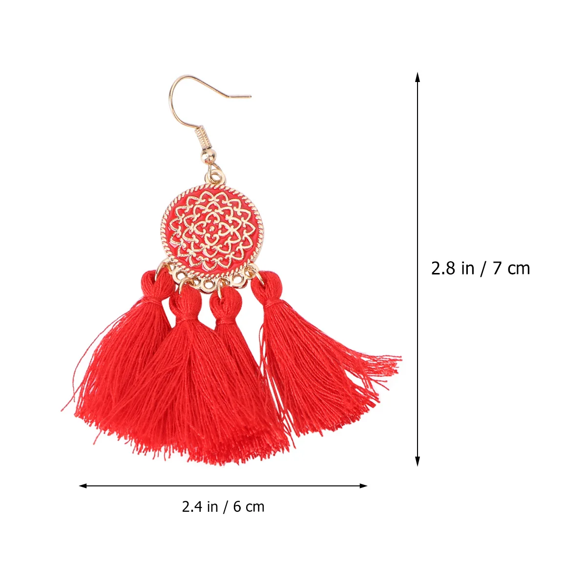 

3 Pairs Tassel Earrings Women's Fashion Decorative Seaside Trend Bohemia Style Drops Pendant Zinc Alloy