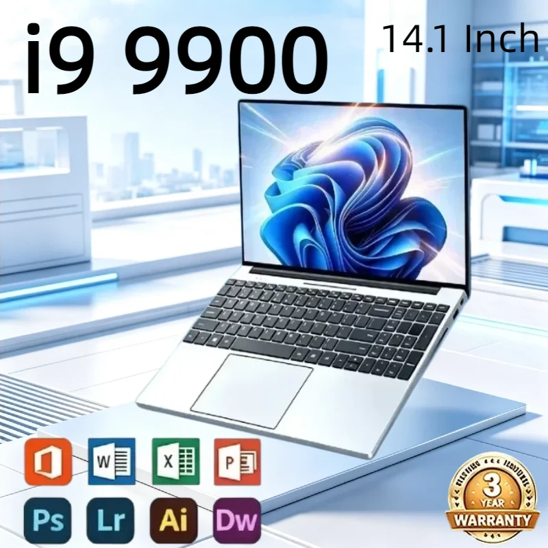 New Intel i9-9900 32GB Large RAM 2TB Disk Gaming Office Notebook High-Performance New Laptop LENO 14.1" Ultra Slim Portable