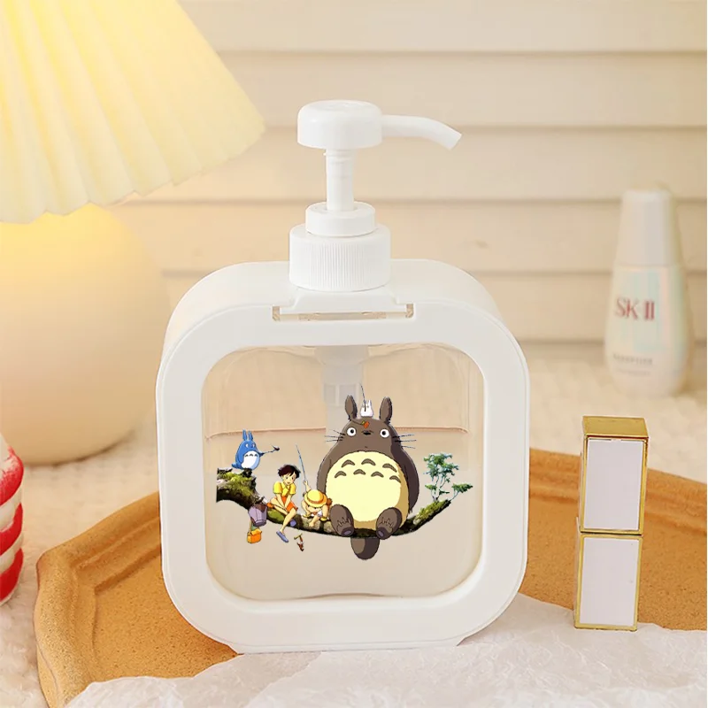 Totoro Soap Dispenser Liquid Hand Pump Miyazakis Anime Kawaii Refillable Shampoo Bottle Travel Portable Hand Soap Dispenser Gift view 2