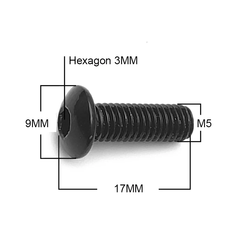 Guitar Pickup Adjustable Polepiece, Pan Head Screw, Humbucker Hexagon, Black, Chrome, 30Pcs, 5x17mm