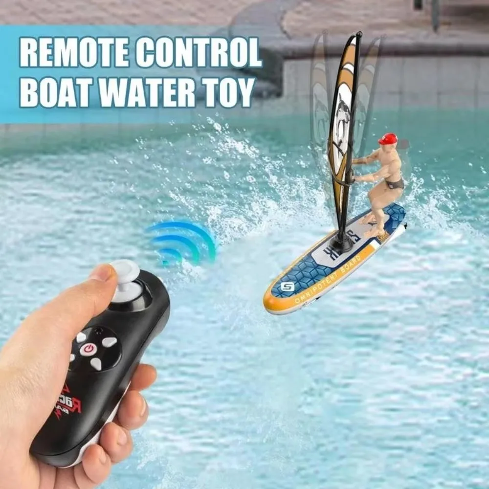 Sailing Waterproof RC Boat Toy Low Speed Balanced Remote Control Boat High Speed Speedboat Toy Summer