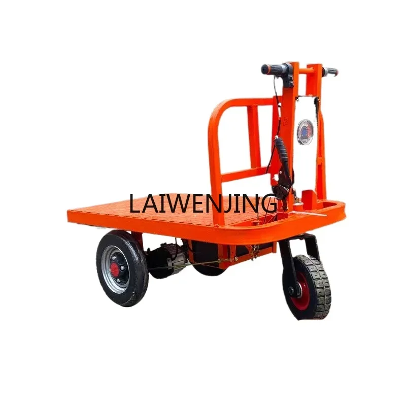 

LYN electric flat panel construction site pulling brick warehouse pulling goods three-wheel four-wheel hand push dump truck