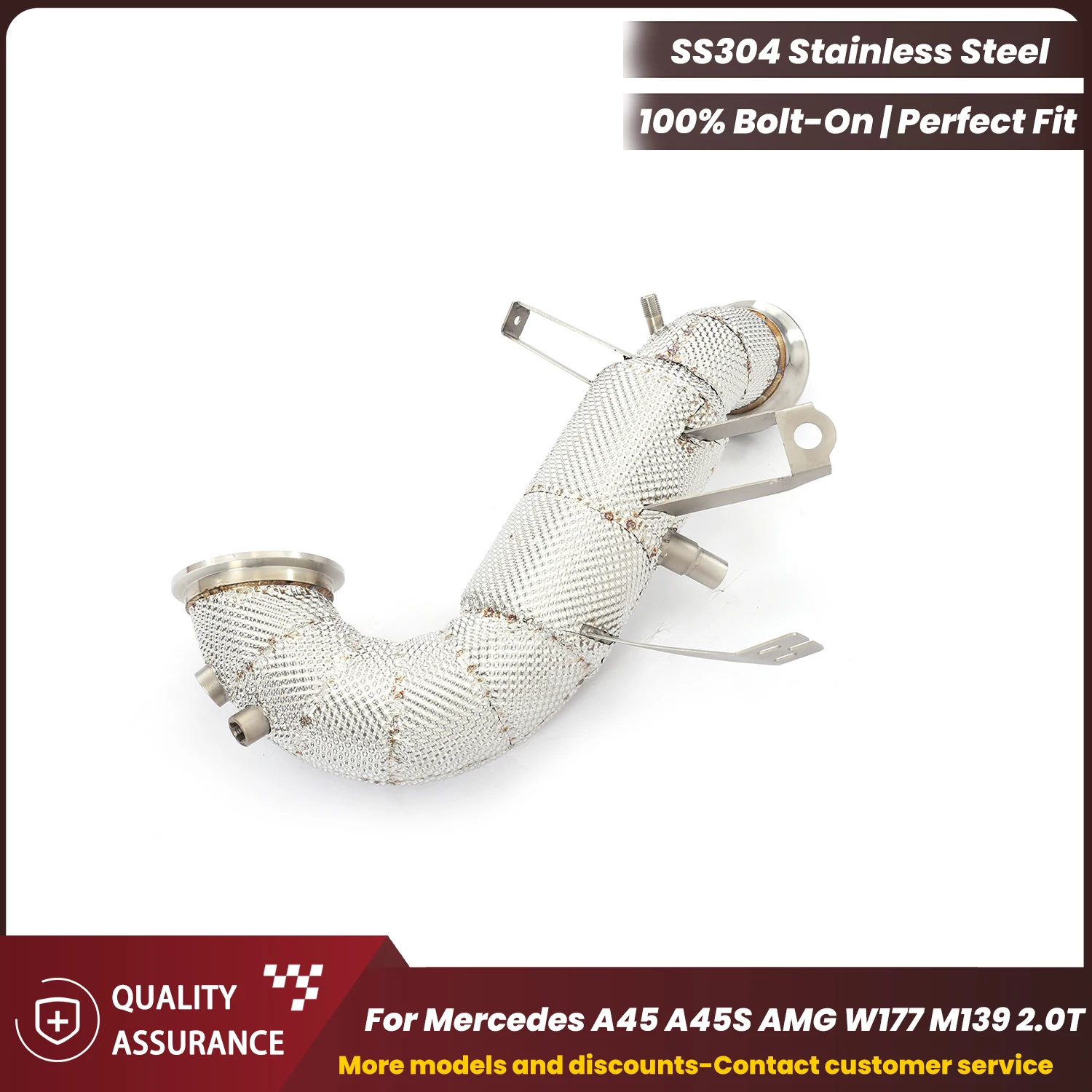 

ECCF Downpipe With Heat Shield For Mercedes A45 A45S AMG W177 M139 2.0T Aggressive Exhaust Sound High Flow Performance Upgrade