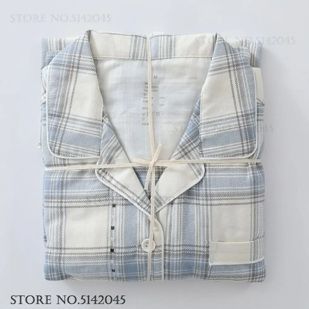 

Cotton Couple Sleepwear Pajamas Set Spring Autumn Women's Sleepwear Lounge Wear Loose Casual Home Clothing Pijamas Suit Pyjama