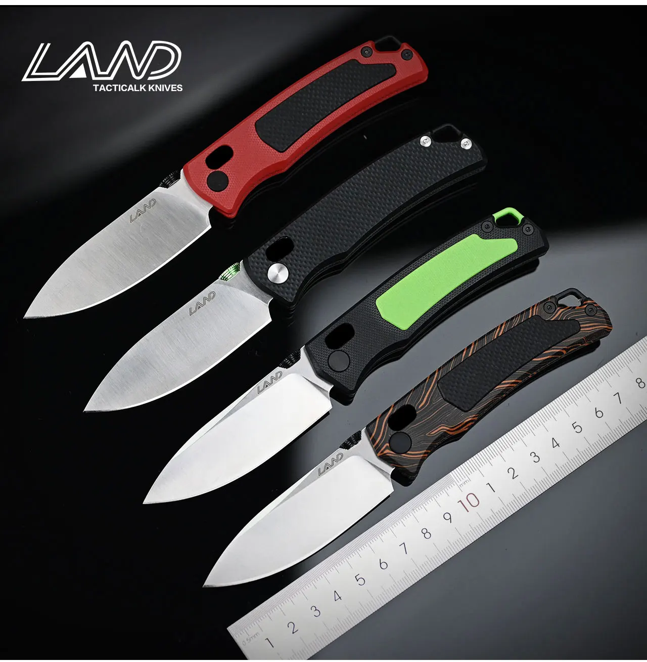Land-mini faca dobrável com lâmina vg10, para camping ao ar livre, sobrevivência, tático, caça, multiferramenta, 842