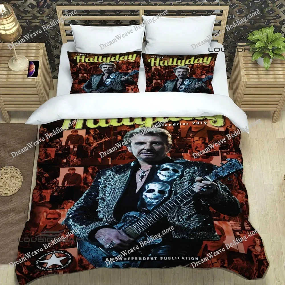 

Rock Star Johnny Hallyday Bedding Set Duvet Cover 3d Bedding Fashion Design Decoration King Duvet Cover Set Double Bed Set