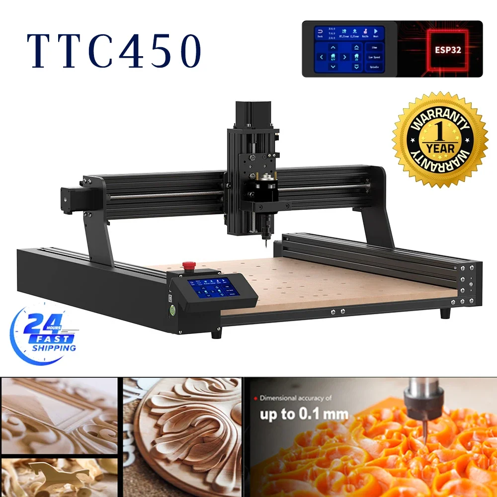 Two Tress TTC450 120W CNC Engraver Cutting Machine Laser Carving GRBL  3 Axis with Offline Controller Milling Cutting Engraving