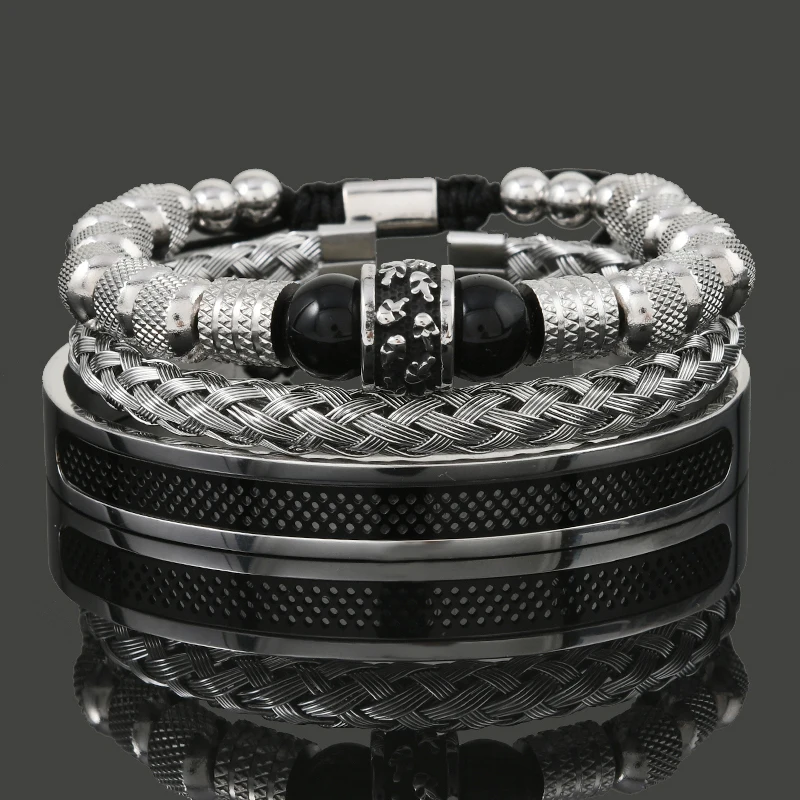 

Luxury Set Helmet Bracelets Enemal Bangle Men Viking Logo Stainless Steel Cuff Bracelet For Gentleman style Pulseras Jewelry